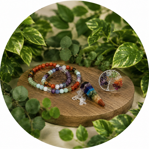 Bougie 7 Chakras ~160G + pendule , pendentif ou bracelet
